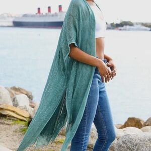 Kimono with Open Weave and Sequin Accents - NWT